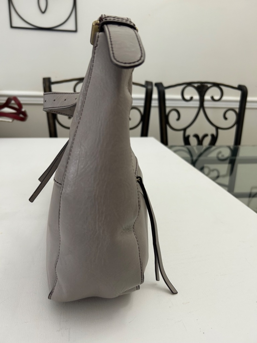 Hobo Prevail Leather Shoulder Bag in “Clay” Grey - Picture 4 of 13